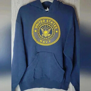 COPY - United States Navy sweater. Size M navy blue and yellow.